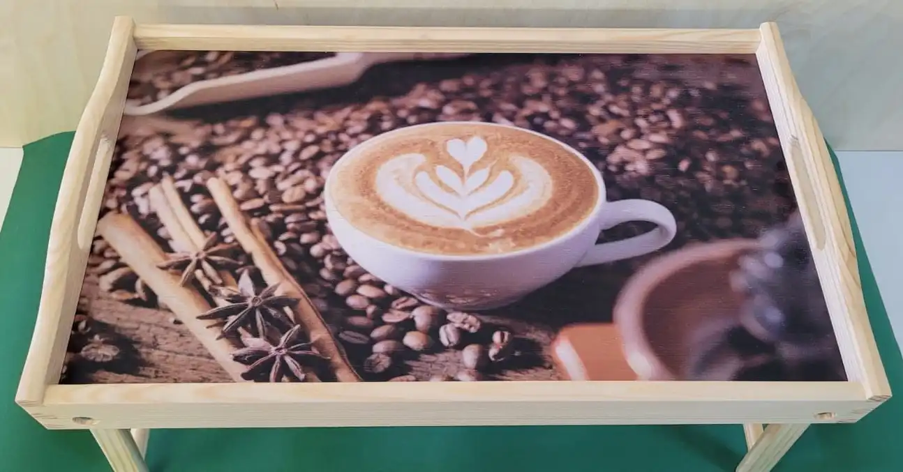 PIKUSA — bandeja de desayuno con motivo de granos de café